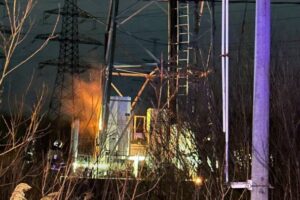 Неизвестные подожгли вышку сотовой связи в деревне Заневка в Ленобласти